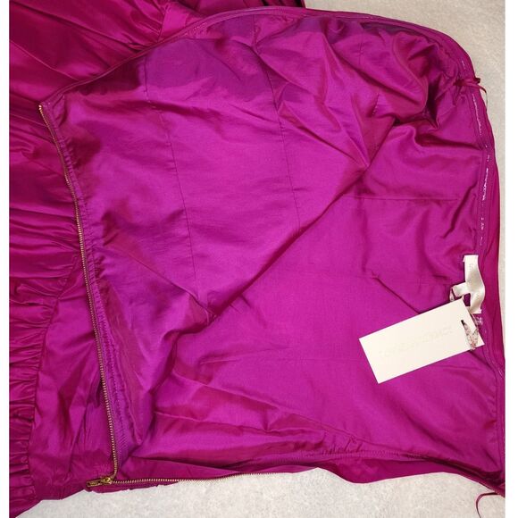 NWT $695 Loveshackfancy Noble Silk Mini Dress Cocktail Party 8 Flirty Fuschia - Picture 15 of 15